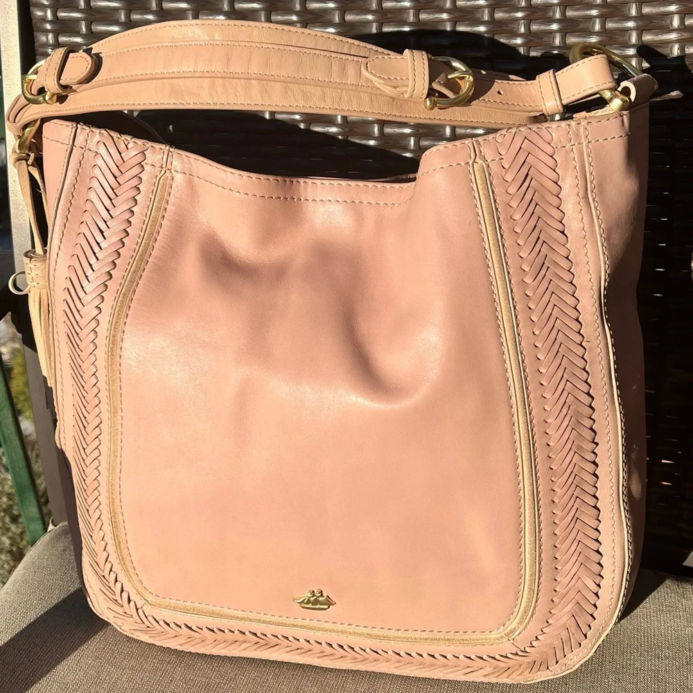 EUC Brahmin Southcoast Eva Hobo Knoxville Whipstitch Tassel Shoulder Bag